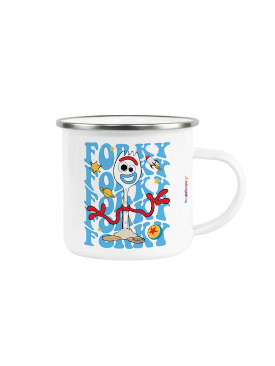 Koupakoupa Forky Metallic White Mug 360ml KP_34694