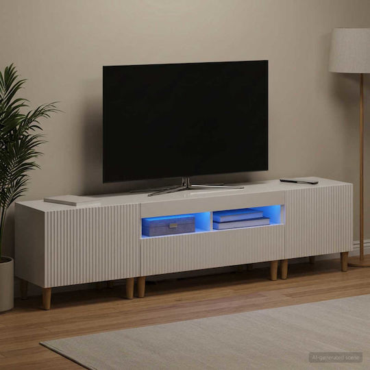 Έπιπλο Τηλεόρασης με Φωτισμό LED Λευκό Μ81xΠ35xΥ43cm