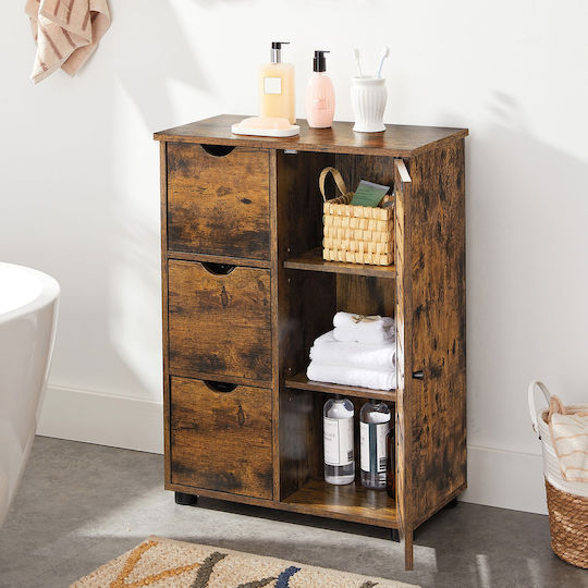 Chest of Drawers Wooden with 3 Drawers Brown 60x30x80cm