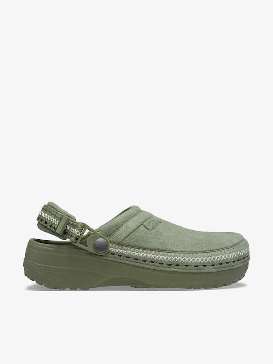 Crocs Crafted Vegan Suede Stitch Σαμπό Πράσινα