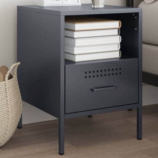 Metal Bedside Table Grey 36x39x50.5cm