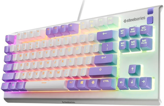 SteelSeries APEX 3 TKL Гейминг Механична Клавиатура Tenkeyless с Мембранни превключватели и RGB осветление Английски US Лилав