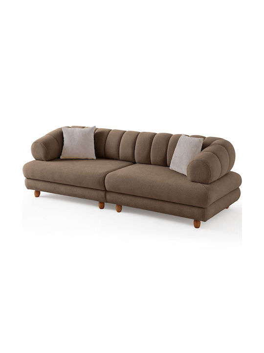Gloria Three-Seater Couch Latte 240x95x80 cm