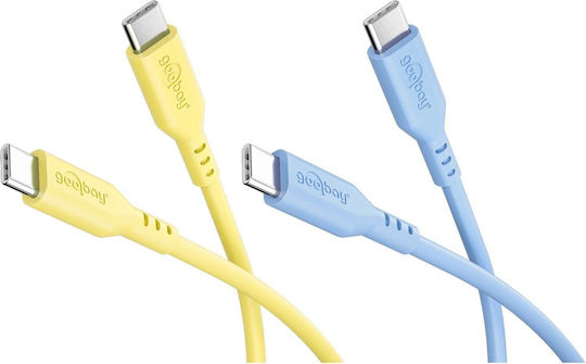 Goobay Cablu USB-C tată - USB-C 60W Galben 1.5m 81274