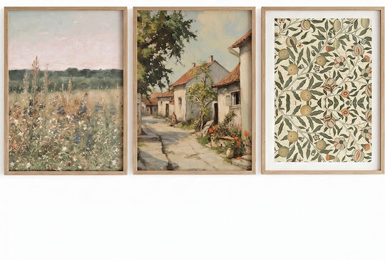 Frames Set 3 Pieces 862vrl4693 50x70cm Multi Wallity Vertical Wooden Glass
