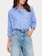 Grace Long Sleeve Women's Denim Shirt Moonlight Blue Striped