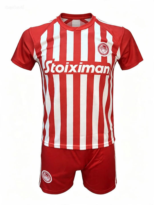 Kids Football Kit Olympiacos Fortounis Red White Red 190826-10