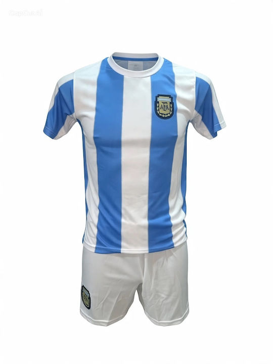 Kinder Fußball Set Maradona Argentinien Blau Weiß 190826-04