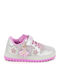 Mille Stelle Kids Sneakers with Hoop & Loop Closure & with Lights Silver