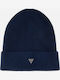 Beanie Căciulă pentru bărbați cu tricotaj Rib în culoare albastră