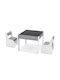 Kids Wooden Painting Table Grey Costway
