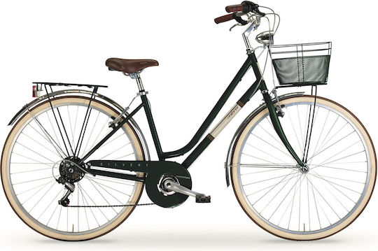MBM Silvery 28" Grünes Stadtfahrrad mit 6 Geschwindigkeiten
