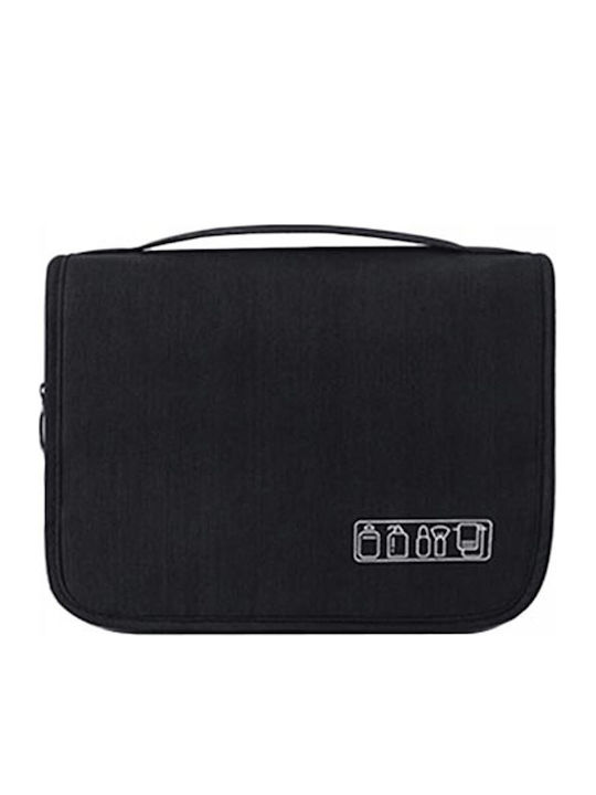 Foldable Toiletry Bag Organizer Cosmetic Cases 24x19x5 Cm Black Aria Trade