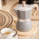 Bakaji Electric Stovetop Espresso Pot Grey