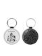 Leather Round Keychain Katseye Glitter Black