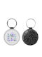Leather Round Keychain Katseye Glitter Black