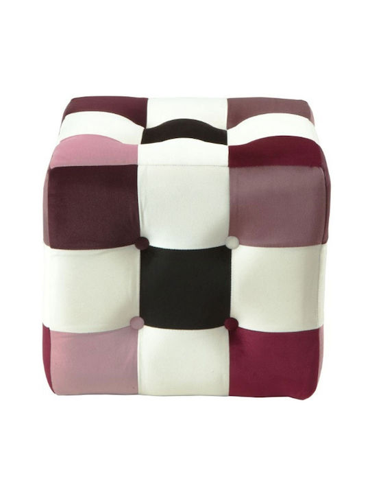 Sofa Hocker Mit Stoff Patchwork Mehrfarbig 42x4...