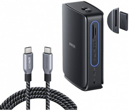 Anker Dock Docking Station με HDMI/DisplayPort PD Ethernet και σύνδεση 3 Οθονών Μαύρο (A83C3311)