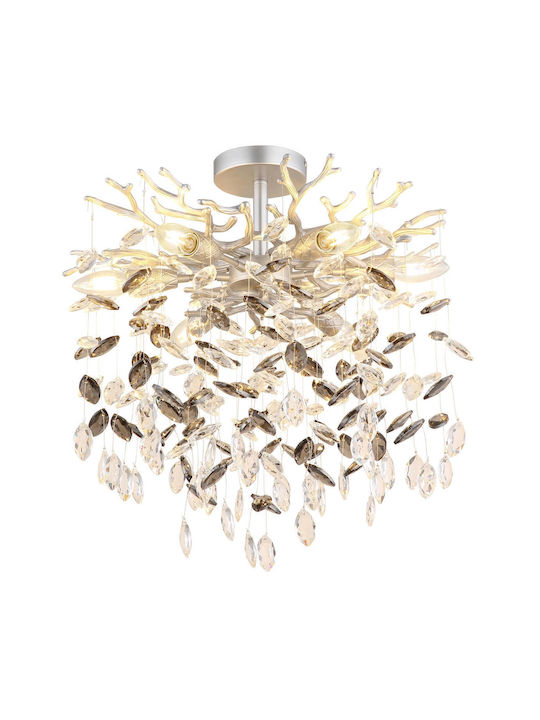 Globo Lighting Luminiță De Tavan Montată Argintie Cu Bază De Bec E14