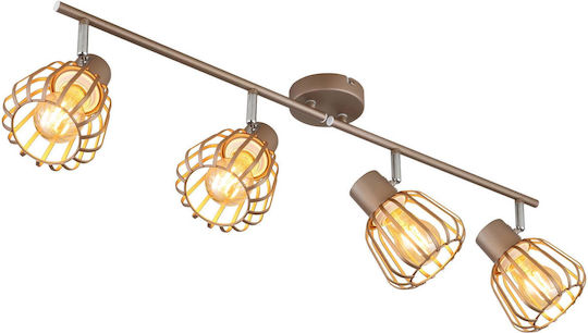 Globo Lighting Spot With 4 Lights In Brown Colour
