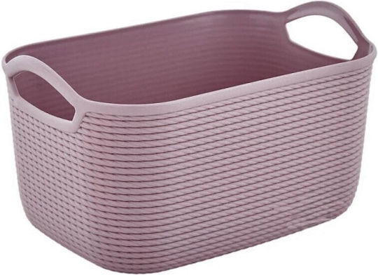 Plastic Pink Storage Basket 25x19x16cm