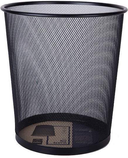 Deli Waste Bin Metallic 12lt Black