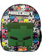 Gim Minecraft Metro Art 2 School Backpack Kindergarten with Water Bottle Holder Multicolour 12lt 15 x 3 x 25cm