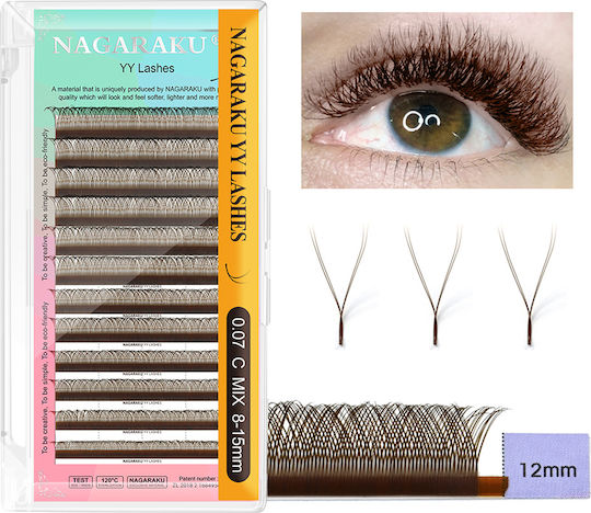 Yy-shaped Nagaraku 2d 0.07c Mix 8-15mm Brown
