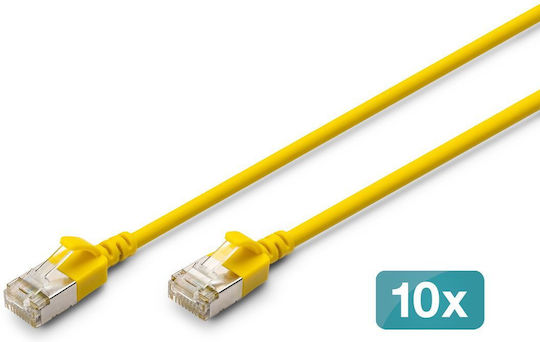 Digitus F/FTP Cat.6a (Gigabit) Мрежов Кабел Ethernet 5м Жълт 10 Бройки