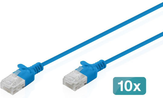 Digitus Директно Свързване На Мед Кат.6 (Gigabit) Мрежов Кабел Ethernet 0.5м Син 10 Бройки