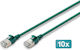 Digitus F/FTP Cat.6a (Gigabit) Мрежов Кабел Ethernet 1м Зелен 10 Бройки