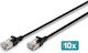 Digitus F/FTP Cat.6a (Gigabit) Мрежов Кабел Ethernet 0.5м Черен 10 Бройки