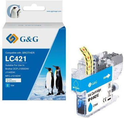 G&G Compatible Inkjet Printer Ink Brother Brother LC-421C 200 Pages Cyan 1 Piece