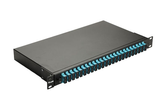 Equip Patch Panel Lwl 24 Anschlüsse Lc‑duplex Om3 1u Vollständig Schwarz