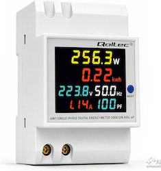 Qoltec 6-in-1 Single-phase Meter Energy Consumption Meter Din Rail Mounting 230 V 100 A Lcd Ct 3p Qoltec 6-in-1 Single-phase Meter Energy Consumption Meter Din Rail Mounting 230 V 100 A Lcd Ct 3p