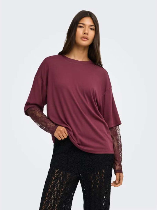 Only Damen Bluse Langärmelig Fig