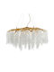 Artekko Hanging Ceiling Light Transparent with Crystals for G9 Socket 80x80cm