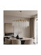 Artekko Hanging Ceiling Light Transparent with Crystals for G9 Socket 80x80cm