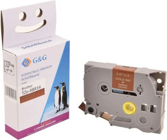 G&G Label Maker Tape in Gold Colour Compatible with Brother TZe/TZ