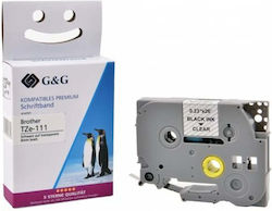 G&G Bandă pentru Etichetare 8m x 6mm în Culoare Neagră Compatibilă cu Brother TZe/TZ G&G Bandă pentru Etichetare 8m x 6mm în Culoare Neagră Compatibilă cu Brother TZe/TZ