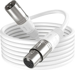 Fifine XLR кабел мъжки - Бял 1.8m L9C-W