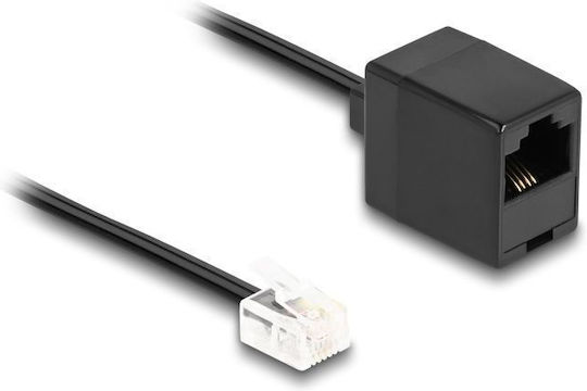 DeLock Плосък телефонен кабел RJ11 6P4C 3m Черен (88094)