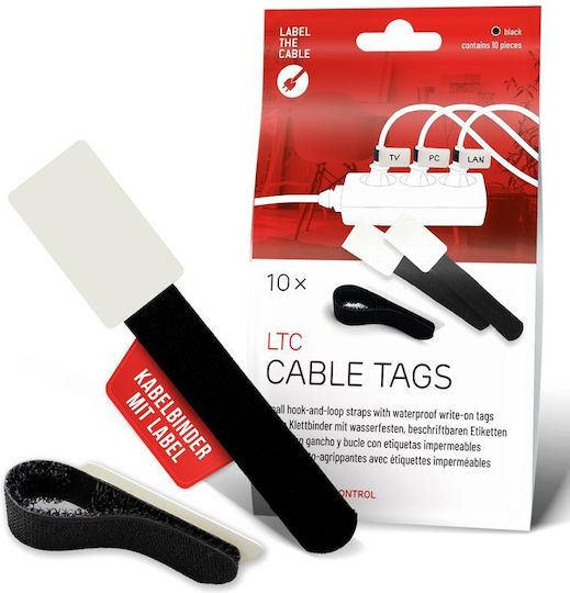 LTC Audio Velcro Kabelbinder in Schwarz Farbe (10 Stück)
