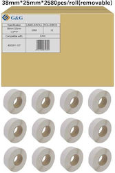 G&G Self-Adhesive Label Rolls for Label Printer 38x25mm G&G Self-Adhesive Label Rolls for Label Printer 38x25mm