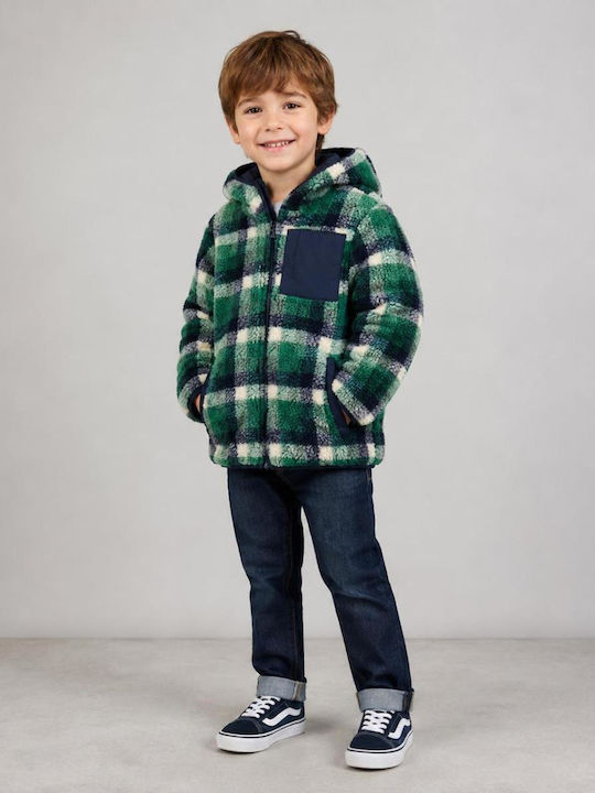 Kids Coat Short Double Sided with Hood Blue