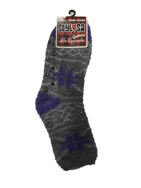 Flauschige Fleece Damen Socken Dunkelgrau