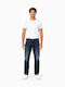 Men's Jeans Pants Slim Straight Fit Blue