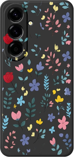 Painted Flowers Silicone Case Black Samsung Galaxy A27 5g