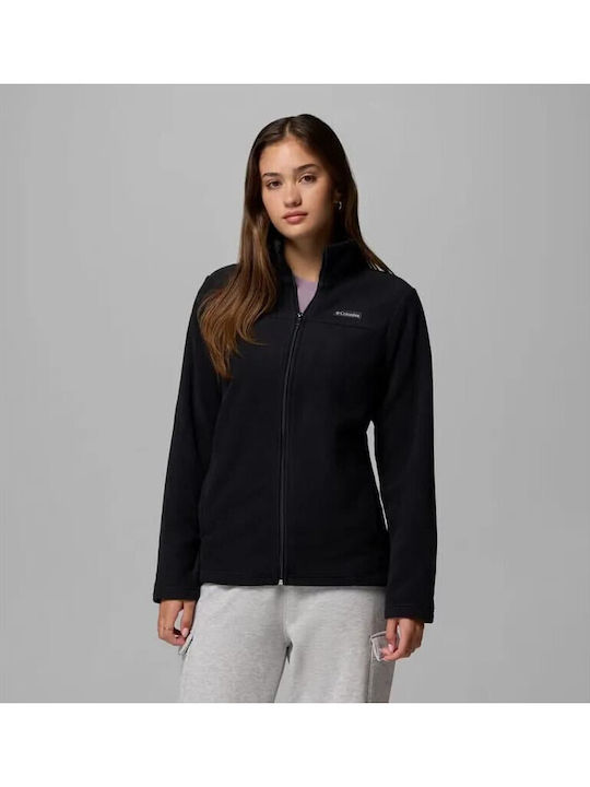 Full Fleece Γυναικεία Ζακέτα με Φερμουάρ Black