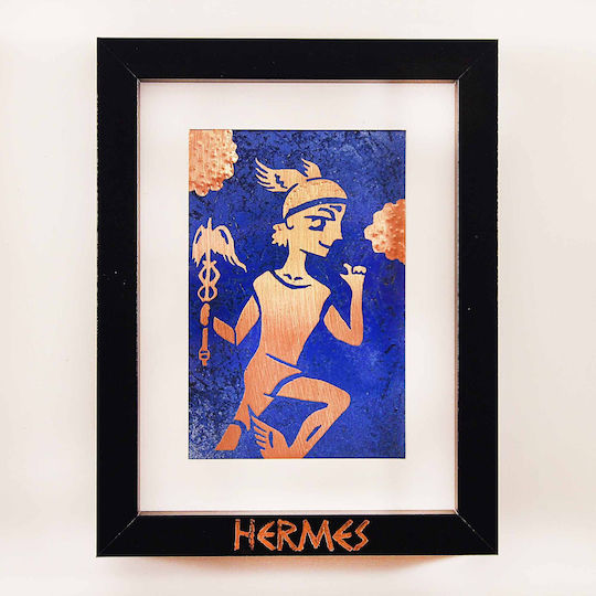 Inspiral Tree Gemälde aus Kupfer Gott Hermes Rahmen 17,5 × 22,5 cm